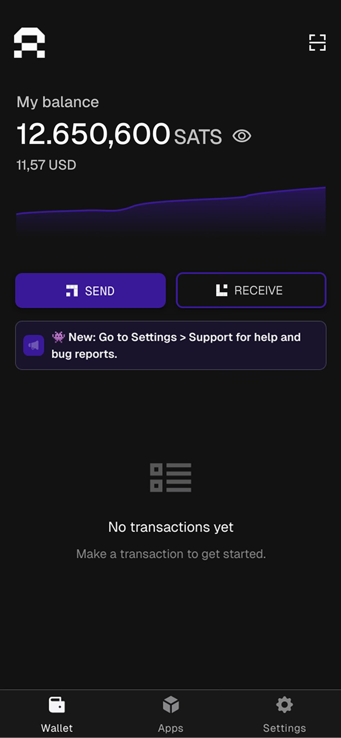 Proposed Arkade wallet home screen redesign with a stronger balance hierarchy